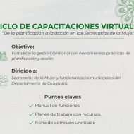 Ciclo de Capacitaciones Virtuales fortalece la gestión de las Secretarías de la Mujer en todo el país