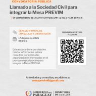 Mujer invita a organizaciones de la sociedad civil a participar de jornada virtual de consultas sobre la Mesa PREVIM